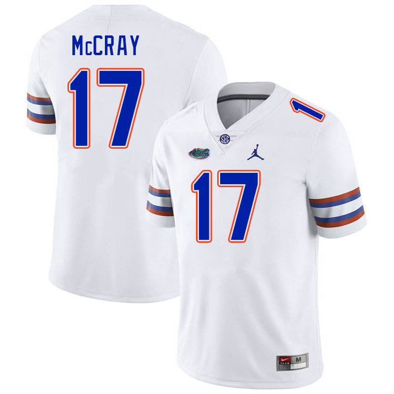 Men #17 LJ McCray Florida Gators College Football Jerseys Stitched-White